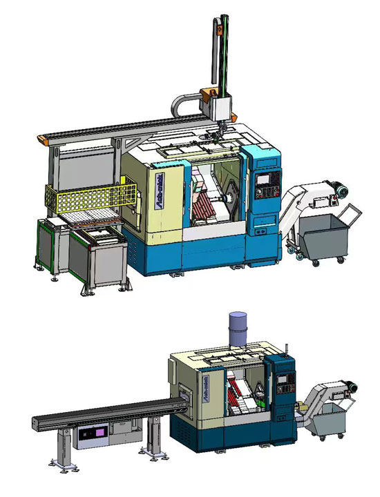 Automated structure of CNC lathe