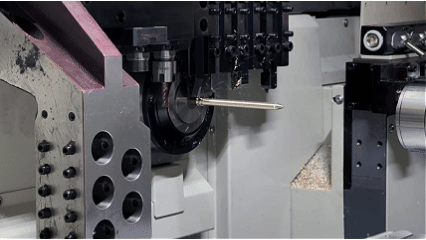 Swiss automatic lathe processing of medical accessories