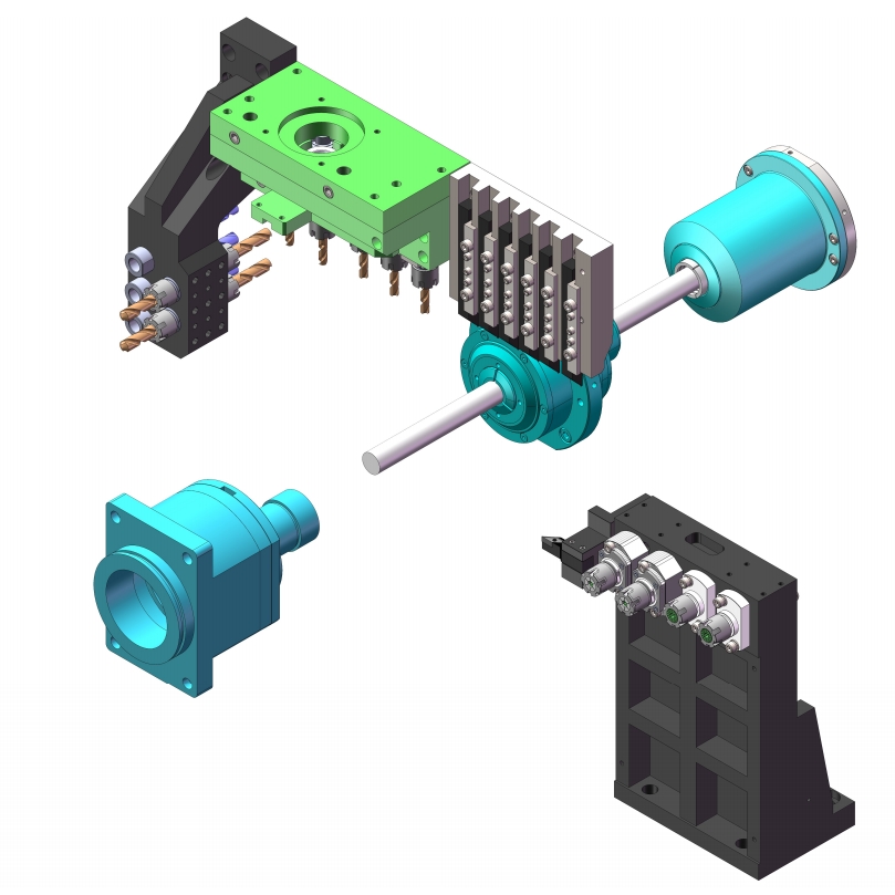 ​The Swiss lathe features a guide bushing mode