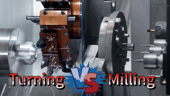 difference between milling and turning