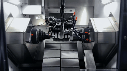 Dual-spindle CNC lathe